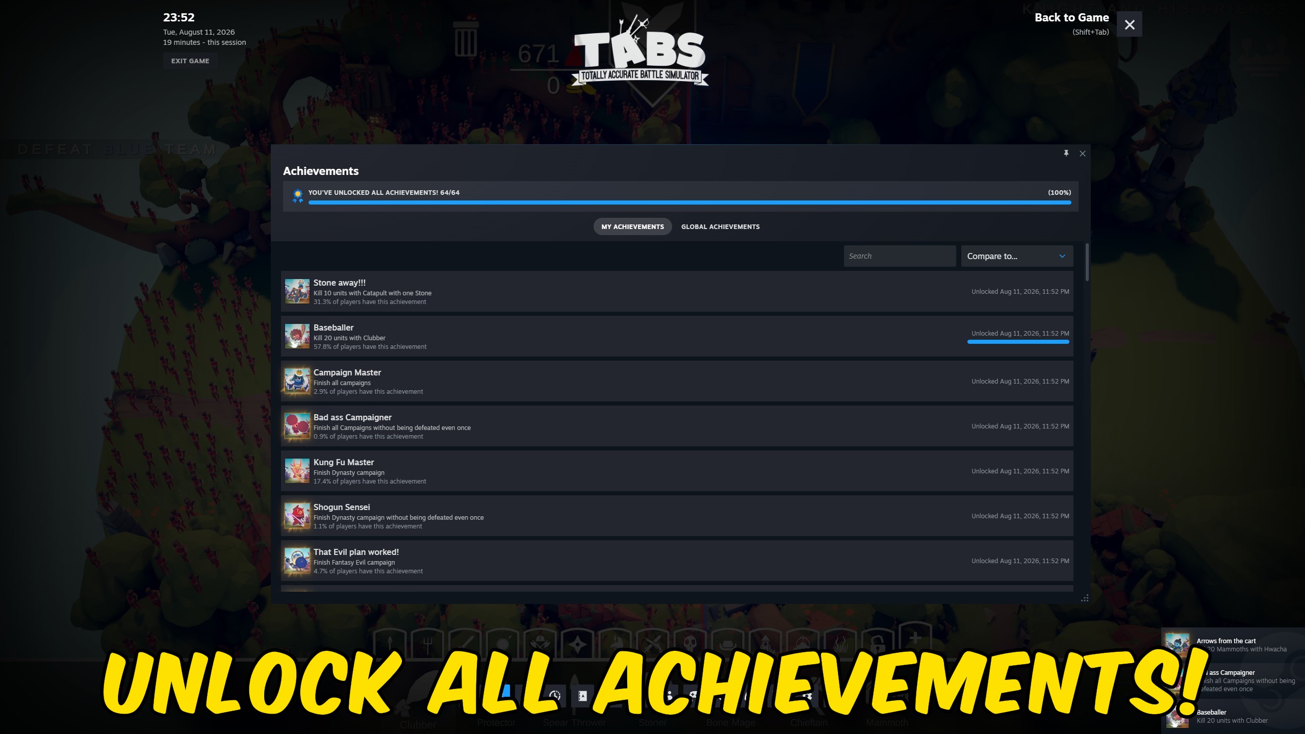 Totally Accurate Battle Simulator — Achievement Unlocker (screenshot 2)